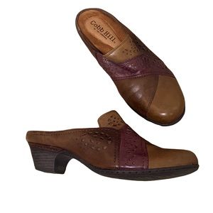 Cobb Hill by New Balance Brown Leather Upper Clogs Mules Size 8.5